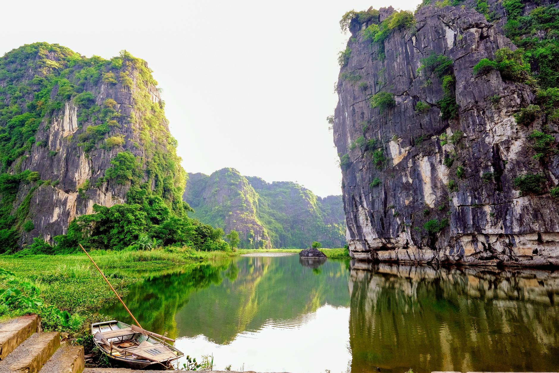 view of tam coc ninh binh vietnam