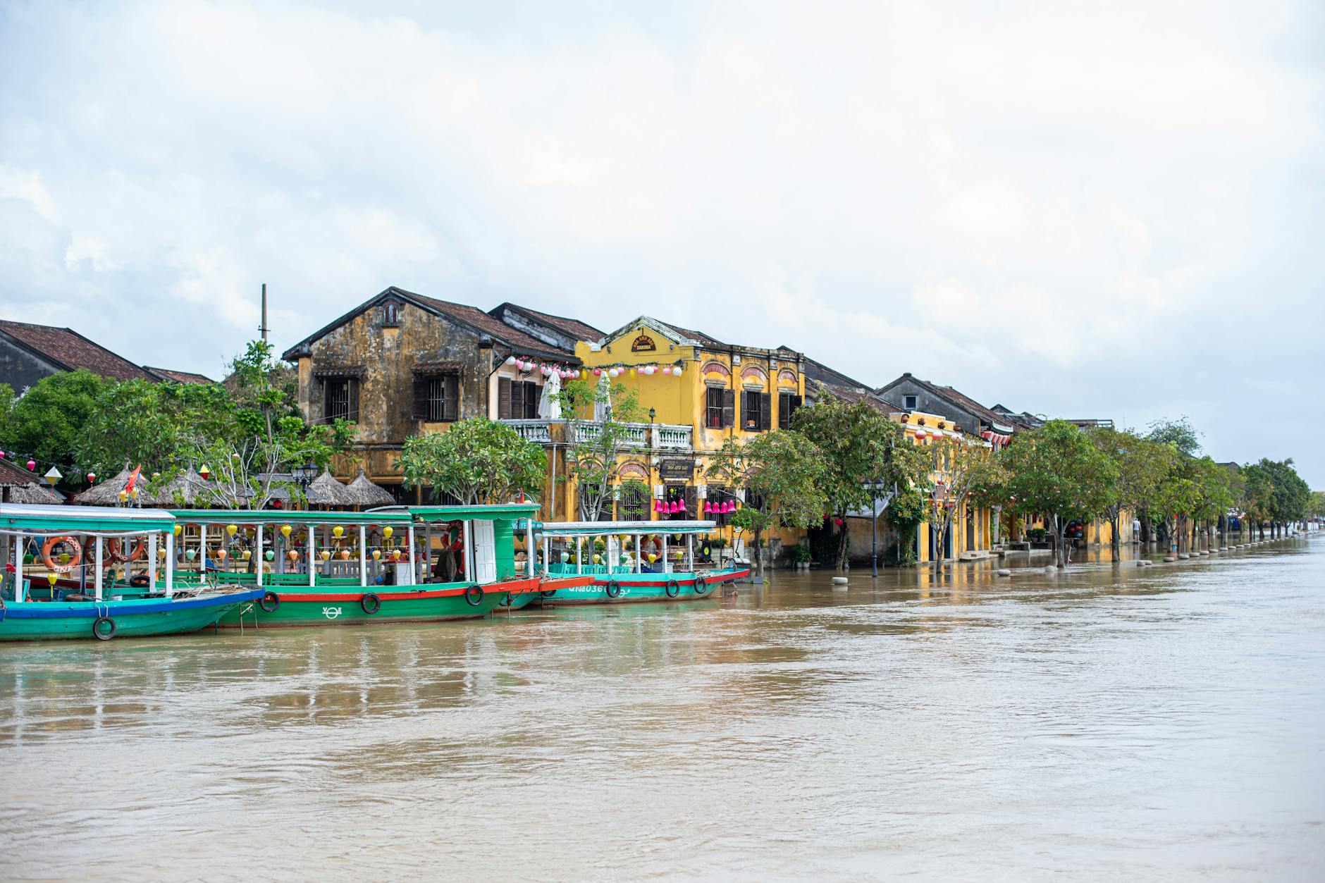scenic view of historic h i an riverside architecture