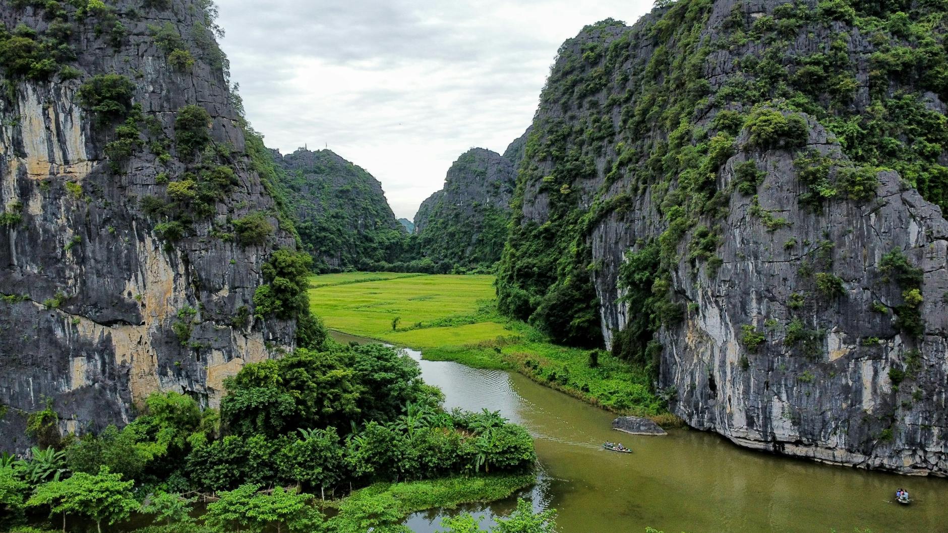 scenic aerial view of hoa l landscapes vietnam