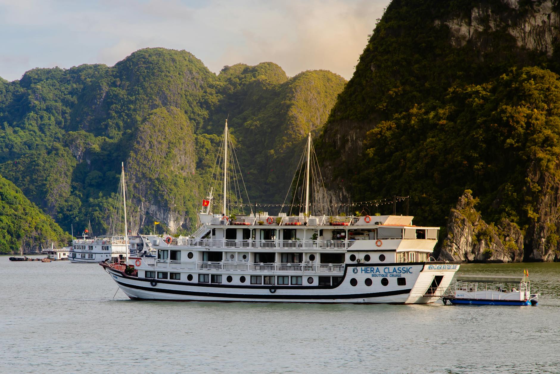 scenic view of cruise ship in ha long bay
