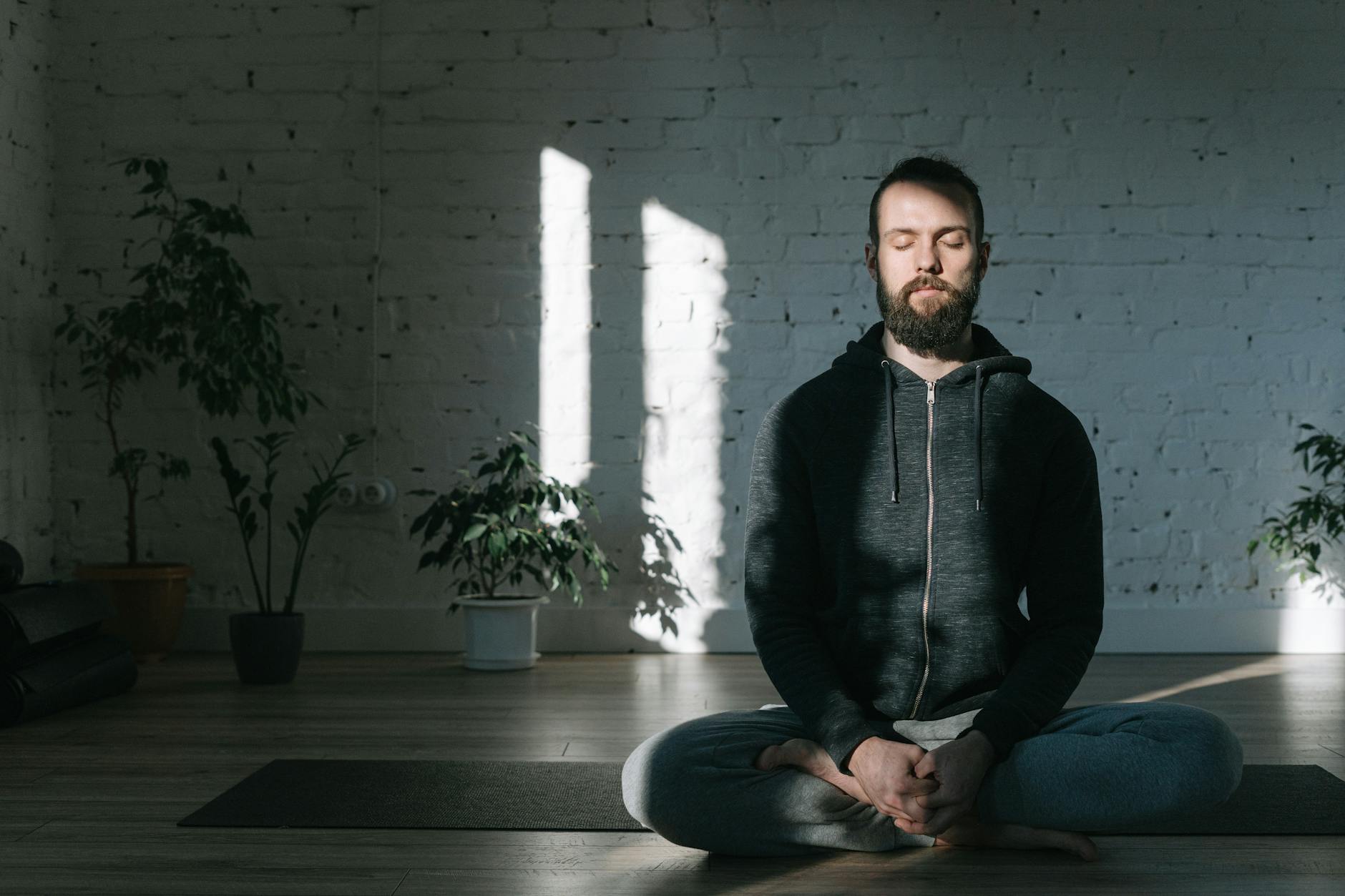 a man doing meditation